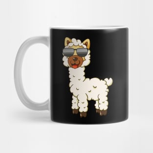 Cool Llama Cute Alpaca With Sunglasses Mug